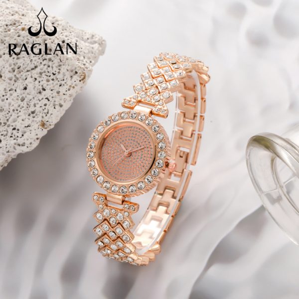 Women'S Fashion Simple Full Diamond Round Quartz Watch