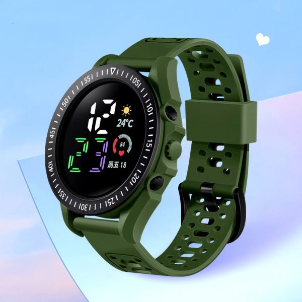 Men'S And Women'S Fashion Casual Sports Multicolor Round LED Electronic Watch