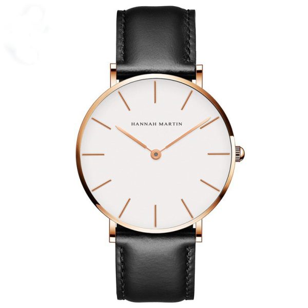 Men'S Fashion Business Casual Waterproof Simple Thin Leather Band Quartz Watch