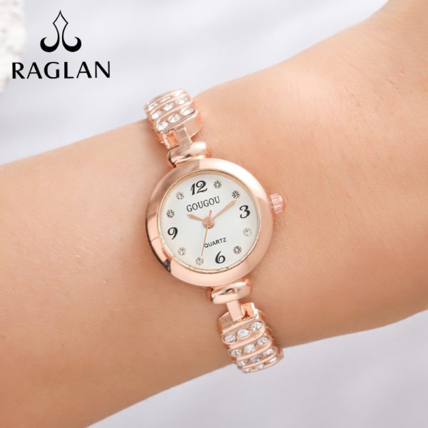 Women'S Simple Fashion Diamond Set Steel Band Quartz Bracelet Watch