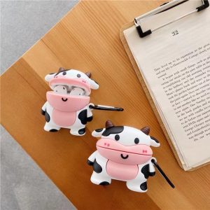 Fashion Personality Creative Cute Cartoon Cow Airpods Silicone Case