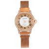 Women'S Fashion Casual Personality Rhinestone Roman Numeral Round Dial Quartz Watch