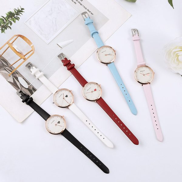 Women'S Fashion Casual Simple Heart Round Dial Quartz Watch