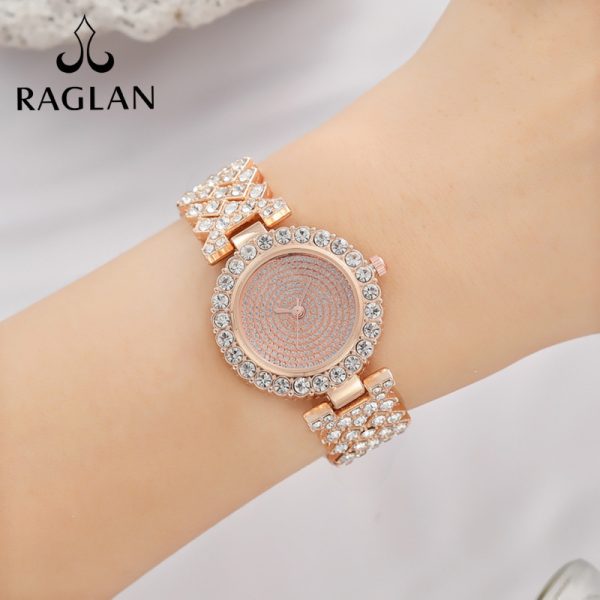 Women'S Fashion Simple Full Diamond Round Quartz Watch