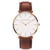 Men'S Fashion Business Casual Waterproof Simple Thin Leather Band Quartz Watch