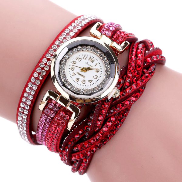 Women Trend Rhinestone Design Bracelet Watch