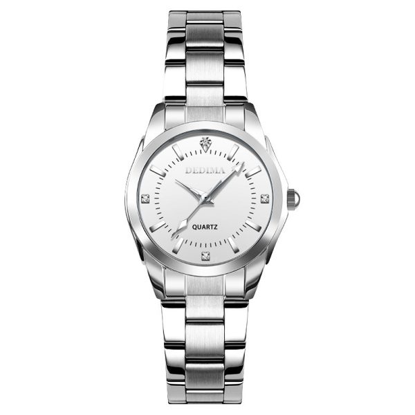 Women'S Fashion Casual Round Dial Waterproof Metal Quartz Watch