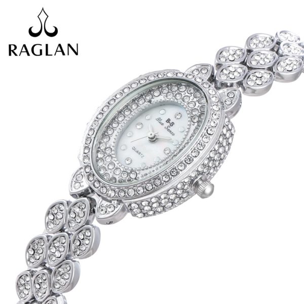 Women'S Fashion Simple Diamond Set Oval Dial Quartz Watch