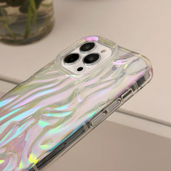 Fashion Personality Colorful Laser Pleated Transparent Phone Case