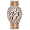 Women'S Fashion Tonneau Shape Full Diamond Large Number Dial Steel Strap Watch