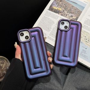 Fashion Personality Three-Dimensional Suitcase Purple All-Inclusive Drop-Proof Apple Phone Case