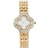 Women'S Fashion Gold Strap Four Leaf Clover Rhinestone Watch