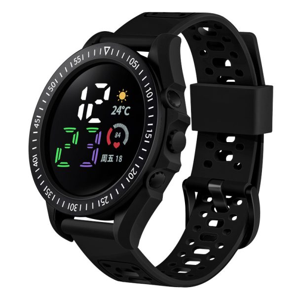 Men'S And Women'S Fashion Casual Sports Multicolor Round LED Electronic Watch