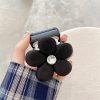 Fashion Simple Solid Color Cartoon Black White Flower Airpods Case
