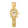 Women'S Fashion Simple Diamond Set Oval Dial Quartz Watch