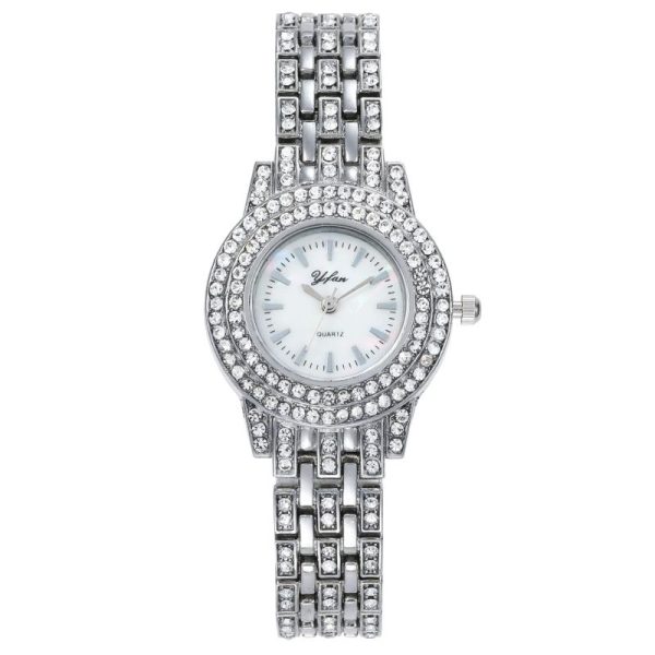 Women'S Fashion Casual Rhinestone Set Steel Strap Quartz Watch