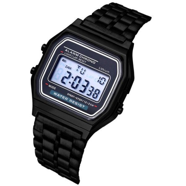 Men'S And Women'S Casual Fashion Square Metal Band Electronic Watch