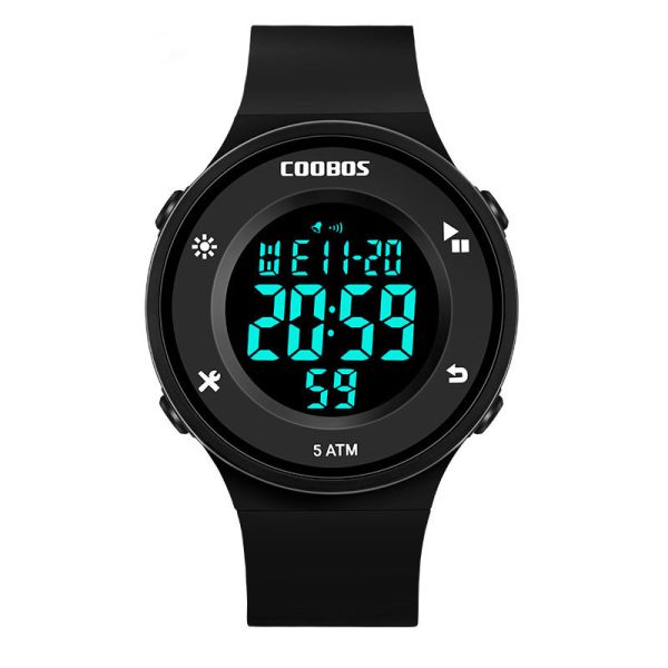 Men'S And Women'S Fashion Casual Round Dial Waterproof Sports Luminous Electronic Watch