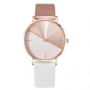 Women'S Fashion Casual Color Matching Simple Round Dial Thin Alloy Buckle Quartz Watch