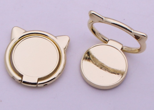 Fashion Round Grooved Metal Ring Clasp Phone Holder