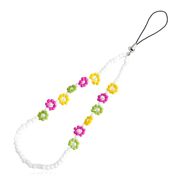 Women Fashion Simple Multicolor Floral Beads Phone Chain