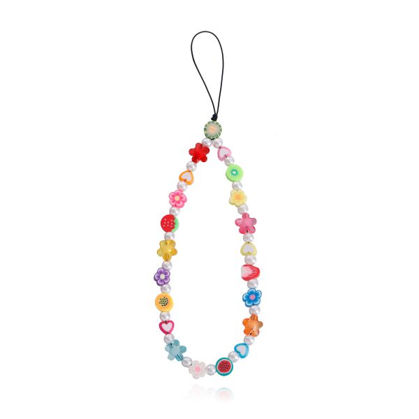 Women Fashion Simple Rainbow Beaded Phone Chain