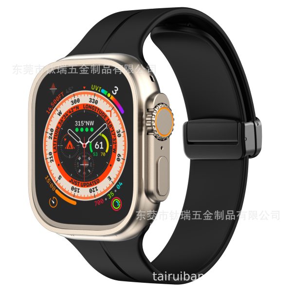 Fashion Simple Magnetic Folding Buckle Silicone Apple Watch Band