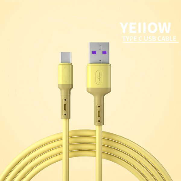 Fast Charging Type C Cable USB C Liquid Soft Silicone Mobile Phone Data Cable