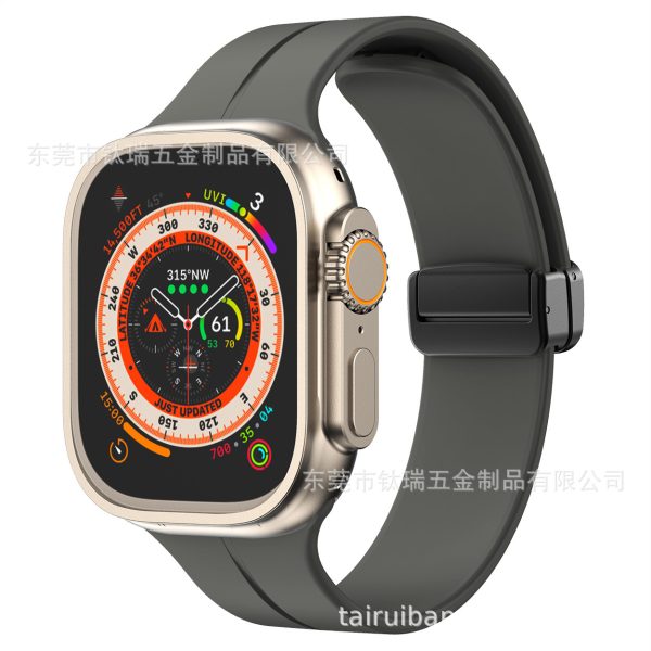 Fashion Simple Magnetic Folding Buckle Silicone Apple Watch Band