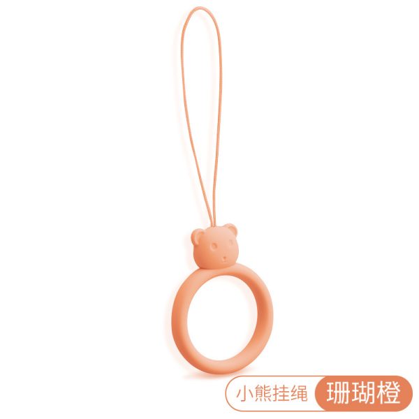 Fashion Bear Cartoon Cute Solid Color Silicone Keychain Phone Chain