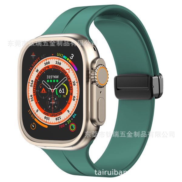 Fashion Simple Magnetic Folding Buckle Silicone Apple Watch Band