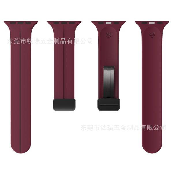 Fashion Simple Magnetic Folding Buckle Silicone Apple Watch Band