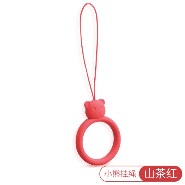 Fashion Bear Cartoon Cute Solid Color Silicone Keychain Phone Chain