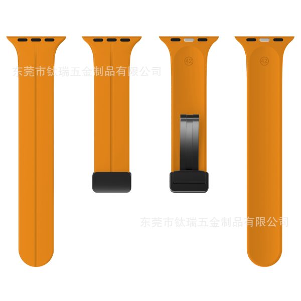 Fashion Simple Magnetic Folding Buckle Silicone Apple Watch Band