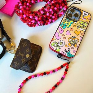 Women Creative Multicolor Acrylic Bead Phone Chain