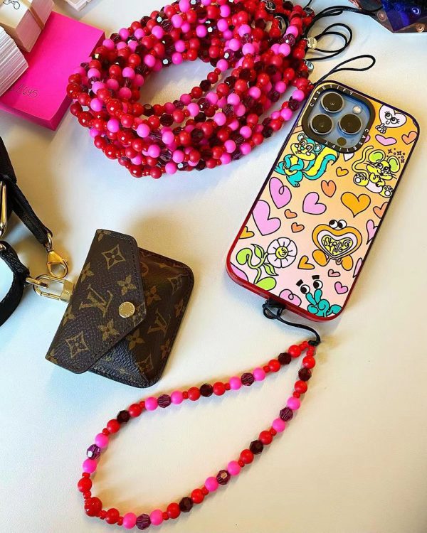 Women Creative Multicolor Acrylic Bead Phone Chain