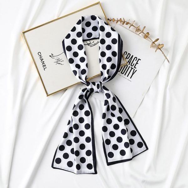 Women Spring Causal Polka Dot Skinny Neckerchief