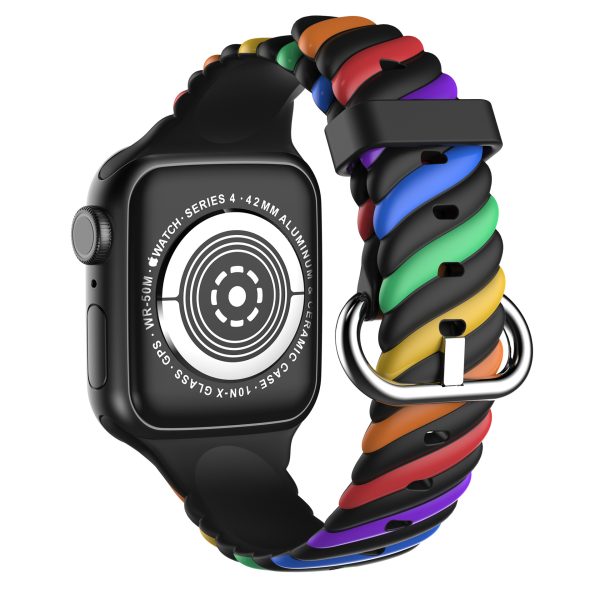 Fashion Rainbow Colorblock Silicone Apple Watch Bands