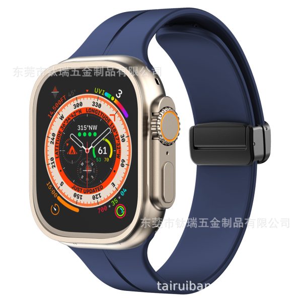 Fashion Simple Magnetic Folding Buckle Silicone Apple Watch Band