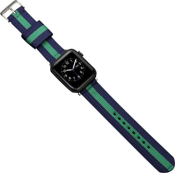 Men'S And Women'S Fashion Three-Color Stripe Apple Watch Canvas Nylon Bands