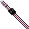 Men'S And Women'S Fashion Three-Color Stripe Apple Watch Canvas Nylon Bands