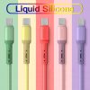 Fast Charging Type C Cable USB C Liquid Soft Silicone Mobile Phone Data Cable