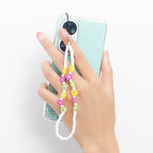 Women Fashion Simple Multicolor Floral Beads Phone Chain