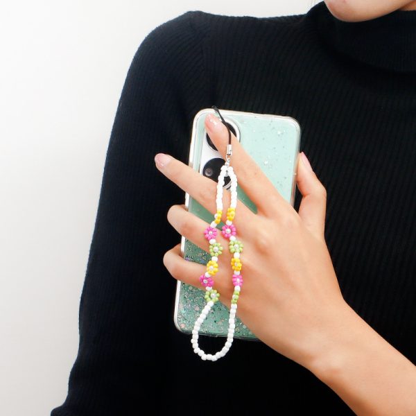 Women Fashion Simple Multicolor Floral Beads Phone Chain