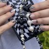 Women Simple Creative Bohemia Black White Love Pearl Phone Chain