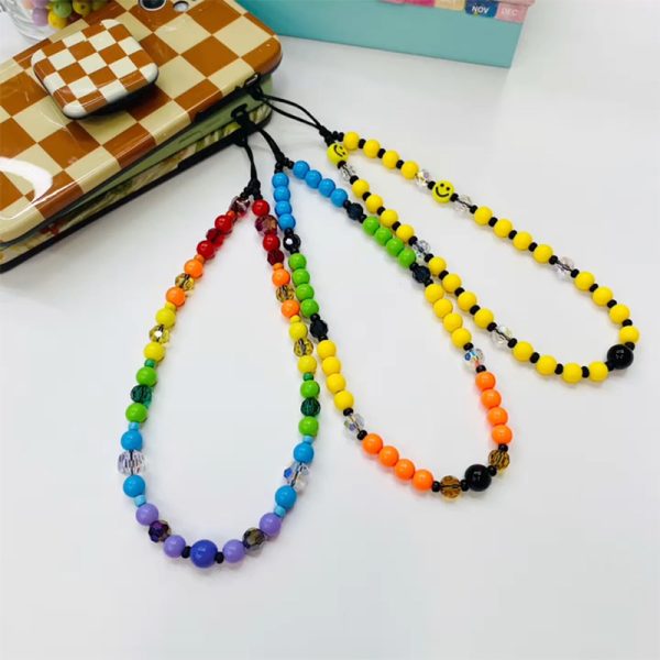 Women Creative Multicolor Acrylic Bead Phone Chain