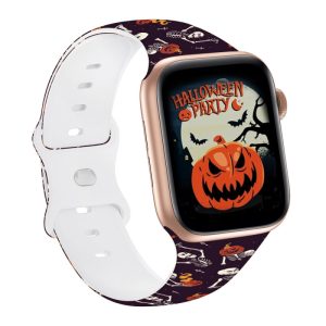 Halloween Multicolor Print Silicone Apple Watch Bands
