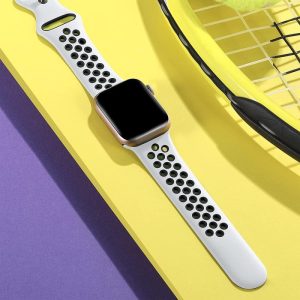 Fashion Dual Color Cutout Silicone Apple Watch Bands