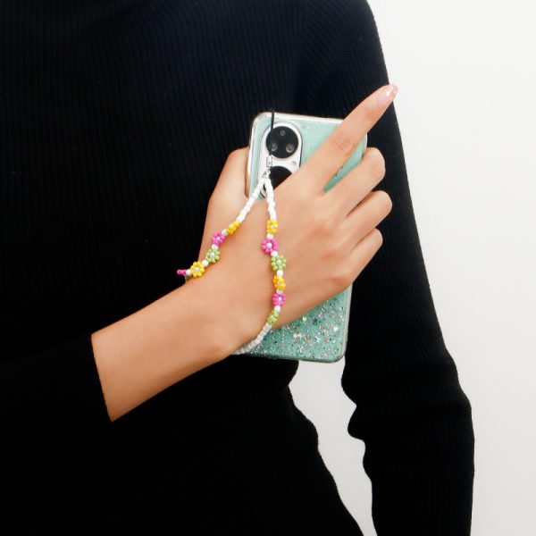 Women Fashion Simple Multicolor Floral Beads Phone Chain