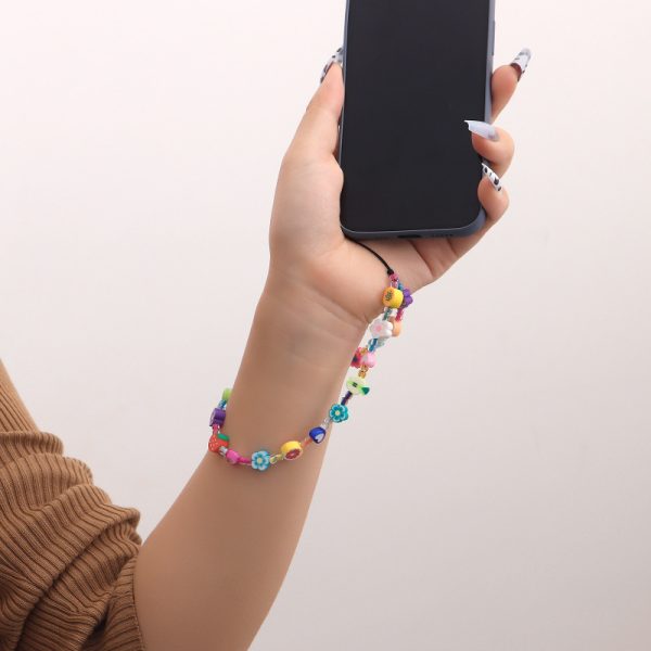 Women Fashion Simple Handmade Colorful Floral Phone Chain